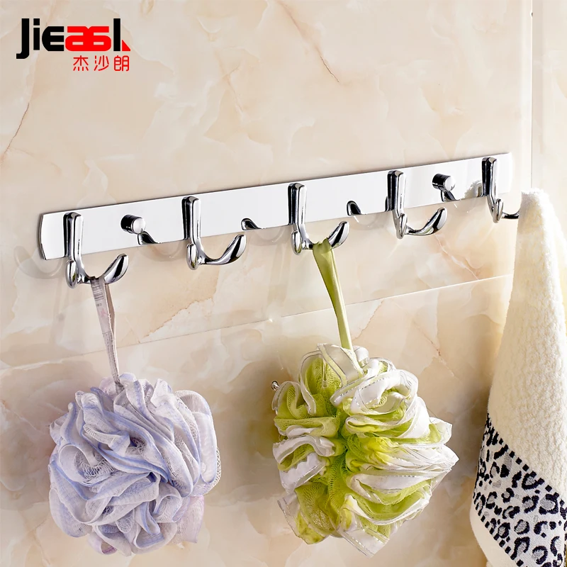 jsl Zinc Alloy with Stainless Steel Wall Hook 5 Towel Hooks Bathroom