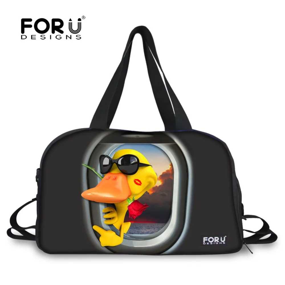 

Mulitifunctional Women's Travel Bag Animal Duck Frog Print Large Capacity Female Travel Duffle Totes Bags Bolsa Feminina
