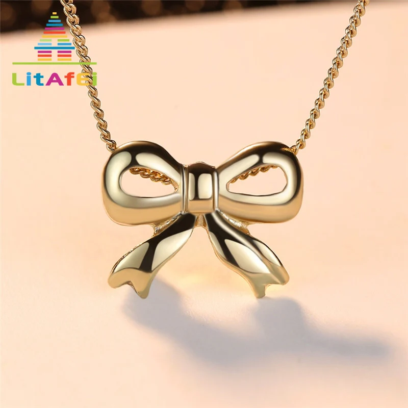 

Bowknot Necklaces Square/Bowknot/Wing/Wishbone Shape Pendant Necklaces for Women Girl Clavicle Chain Jewelry Gift