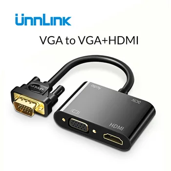 

Unnlink VGA to HDMI VGA Converter with Audio 2 In 1 FHD1080P@60Hz Sync for laptop computer pc host to monitor projector HDTV
