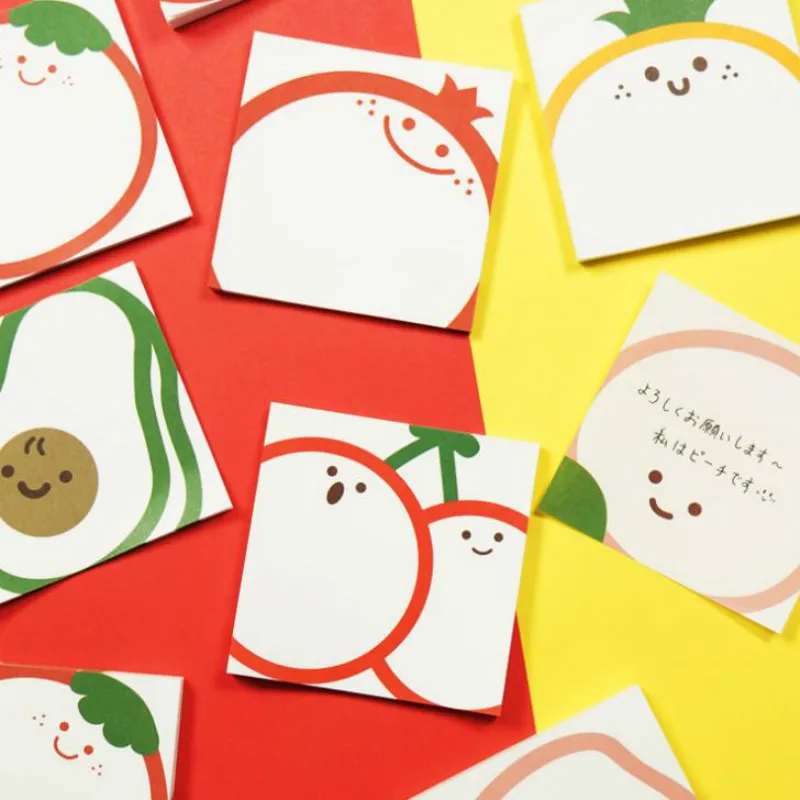 

1 Pcs Kawaii Cherry Strawberry Avocado Peach Pineapple Paper Memo Pads Student Diary DIY Sticky Notes Planner Notepad Stationery