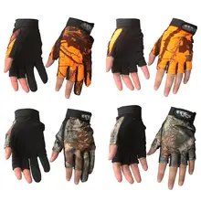 

Fashion Tactical Series Fishing Non Slip Orange And Camouflage Color Gloves Five Fingers Night Fishing Special Gloves