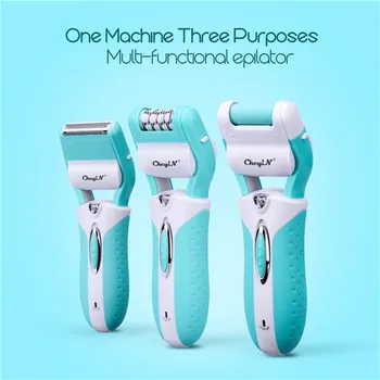 

Rechargeable Electric Lady Female Body Shaver Hair Remover Haircut Kit Trimmer Epilator for Bikini 3 Blades Feet Roller P40