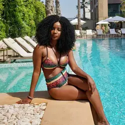 2019 новый комплект из двух предметов, купальник бандажный купальник африканских печатных купальники женские, пикантные Для женщин