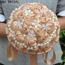 H& S Свадебное Шампанское Свадебный букет с жемчугом Свадебные аксессуары Свадебные букеты искусственный Букеты Свадебные s matrimonio