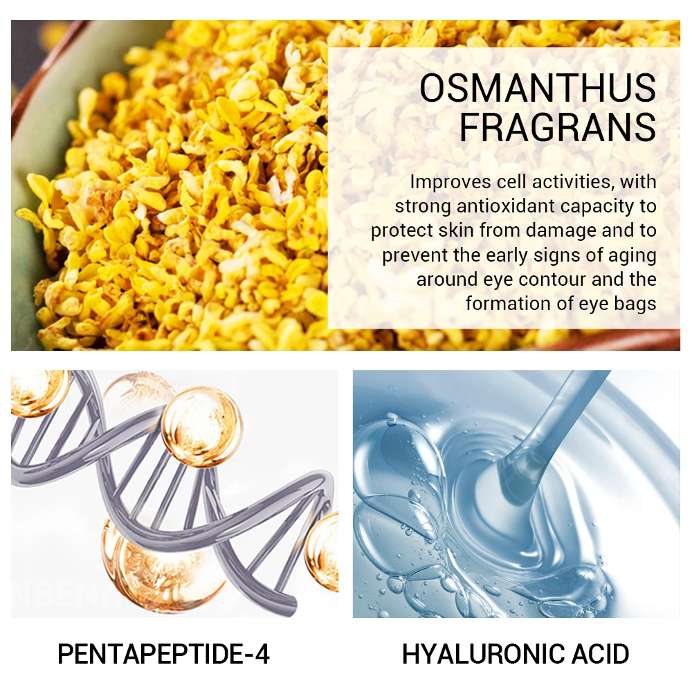 LANBENA Gold osmanthus fragrans маска для глаз патчи для удаления темных кругов сумка для глаз Уменьшает линии глаз подтягивающий укрепляющий уход за кожей 50 шт