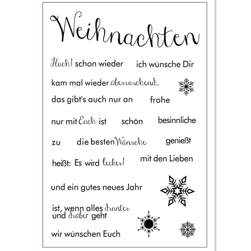 

German word Transparent Clear Silicone Stamp/Seal for DIY scrapbooking/photo album Decorative clear stamps