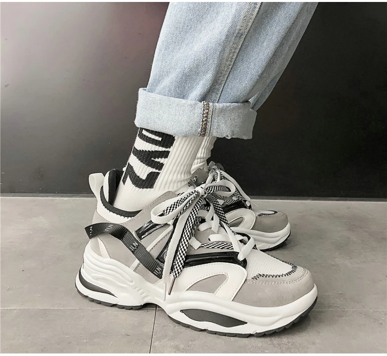 Men's Shoes Luxury Trainers Sneakers Dad Shoes Men Winter Classic High Platform Chunky Sneaker Black And White Sneakers Men Shoe (2)