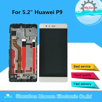 

5.2" Original Tested M&Sen For Huawei P9 LCD Display Screen+Touch Panel Digitizer With Frame For Huawei P9 Display Replacement