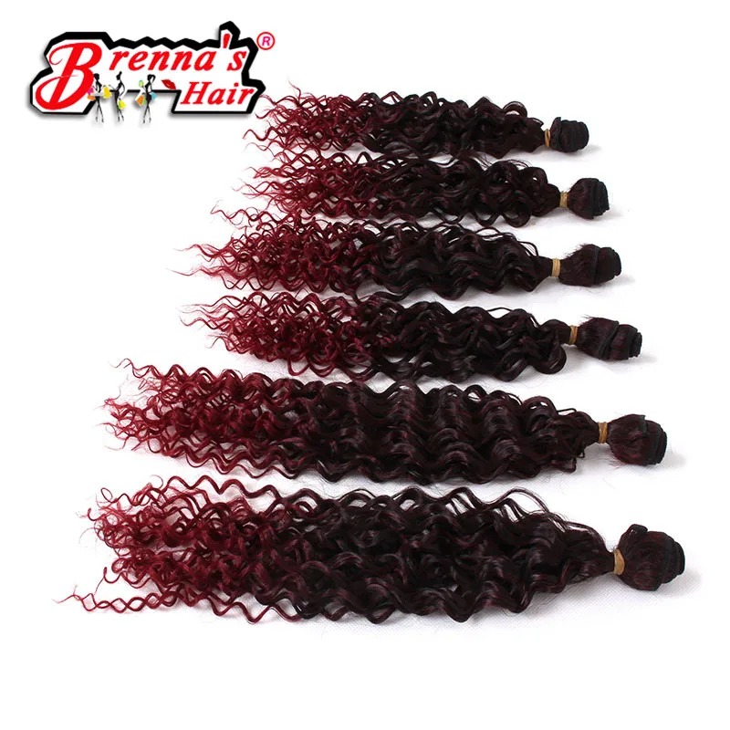 

curlkalon hair weft Ombre brown/purple/613/burgundy Synthetic hair weaving 6 Bundles per pack 14-18 inch free shipping for women