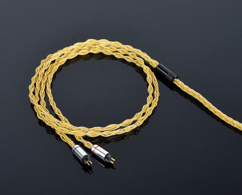 0,78 мм 2 Pin ручной работы DIY Обновлено 8 ядро 3,5 мм кабель 7N Позолоченные Медь кабель Шнур для плотным верхним ворсом KZ ZS5 ZS6 ZSR ZST UE18 UM3X