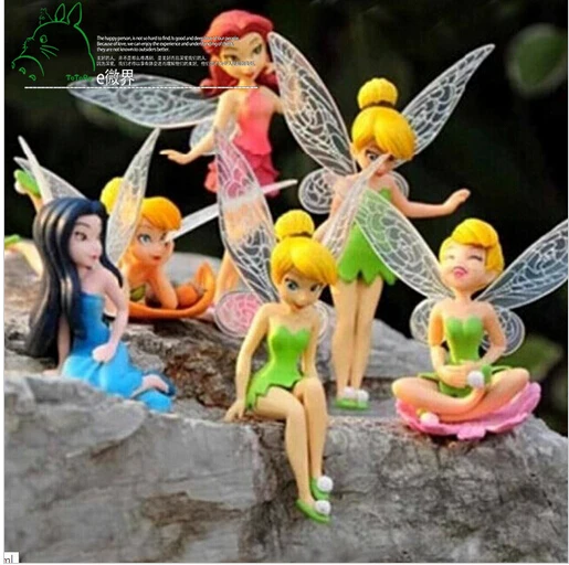 

6pcs/Set Christmas, Halloween Kids Gift Tinkerbell Dolls Flying Flower Fairy Children Animation Educational Cartoon Toys BabyToy