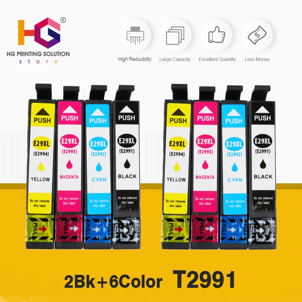 Совместимый картридж с чернилами для принтера Epson 29XL T2991 29 29xl для Epson XP245 XP247 XP255 XP257 XP 432 247 442 342 345 235 332 - Цвет: 2BK 2C 2M 2Y t2991