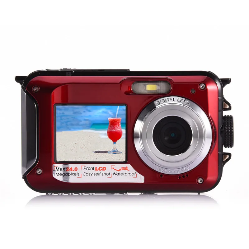 

Amkov Mini Camera Dual-screen 24 MP W599 Front And Rear Life Waterproof Self-timer Pocket Camera Mini Digital Camera