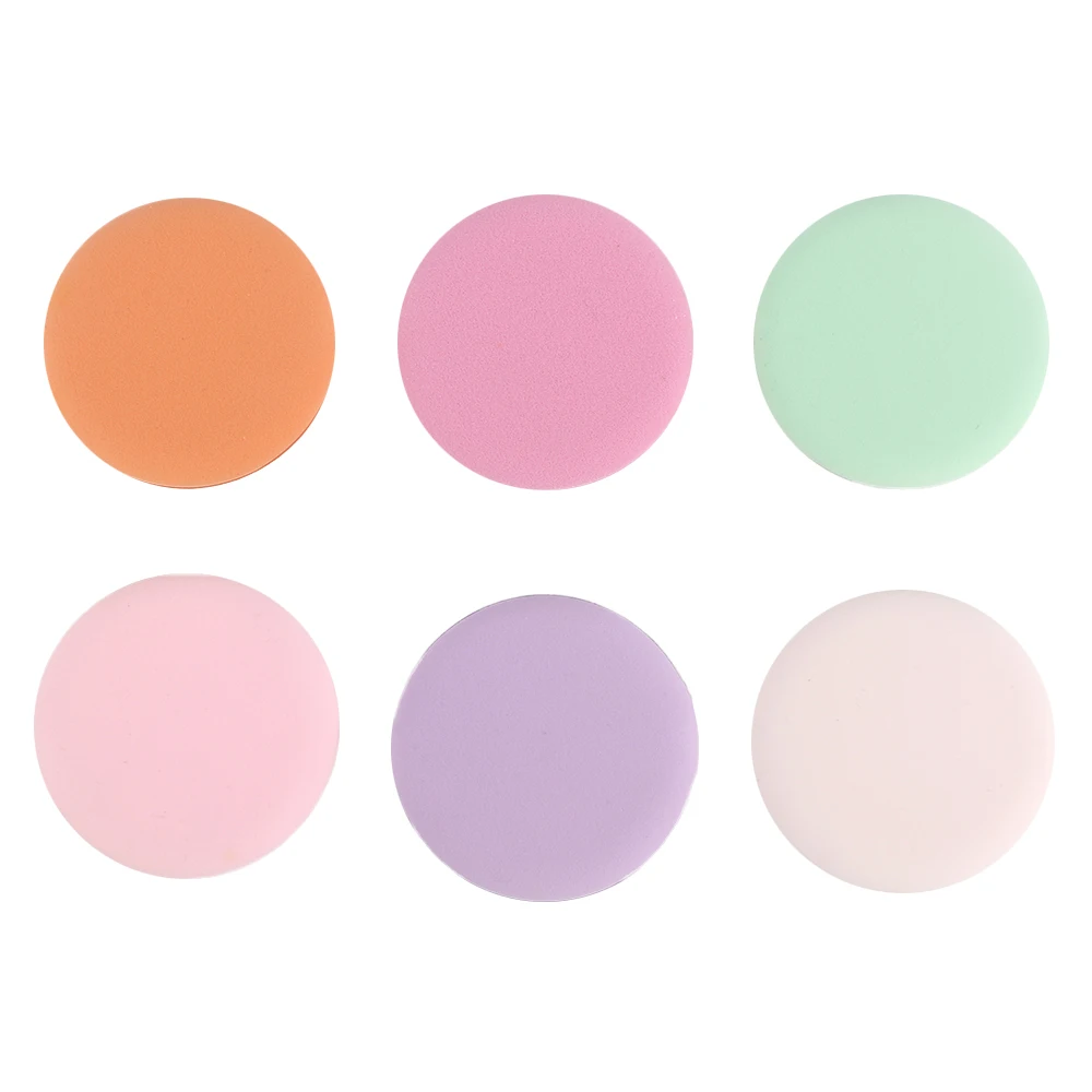 6 шт., женский макияж, мягкий лицевой хлопок, губка для лица, пудра, пуховые подушечки, основа для лица, макияж, BB крем, косметический спонж, инструмент
