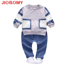 JIOROMY Garçons Vêtements 2017 Printemps Automne Nouveaux Enfants Garçons T chemise + Pantalon Ensemble Enfants de Vêtements Costumes Bébé Coton Haute qualité