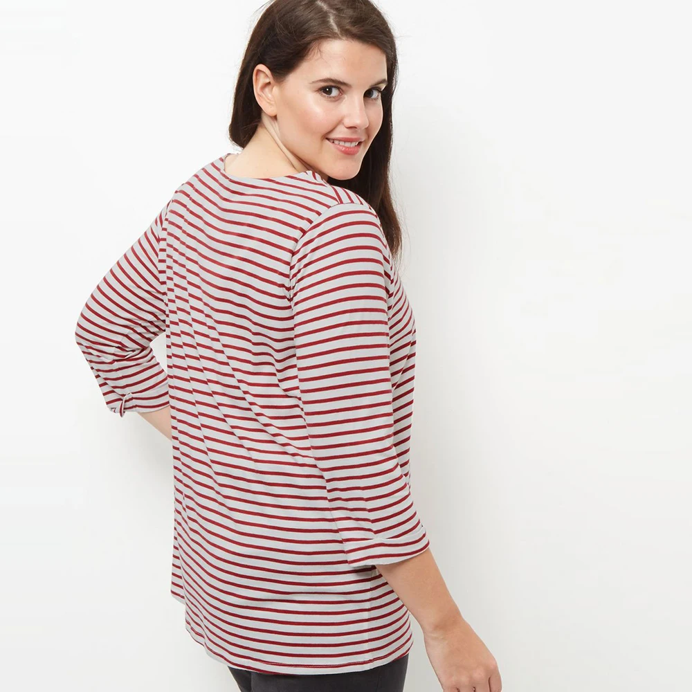 

Kissmilk Plus Size New Fashion Women Clothing Casual Striped Streetwear Basic Tops Loose O Neck T Shirt 3XL 4XL 5XL 6XL