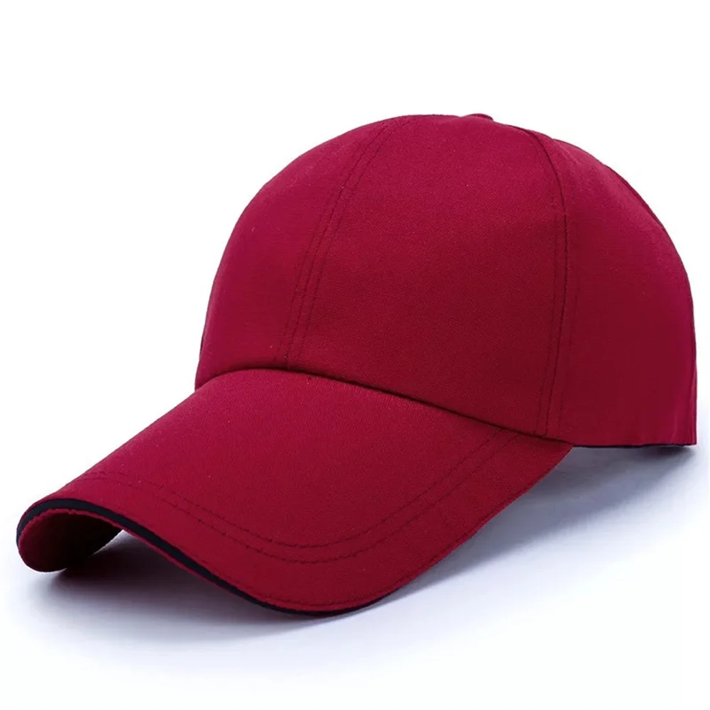 TOHUIYAN, длинный козырек, кепка, повседневная, уличная, бейсболка, s, для мужчин, шапки, женские, парусиновые, Snapback, шапки для взрослых, шляпа от солнца - Цвет: Claret