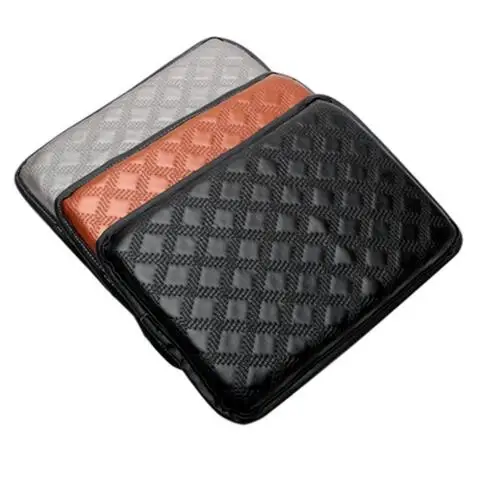 Leather Car Armrest Storage Console Box Top Mat Liner Pad Cover Cushion Black