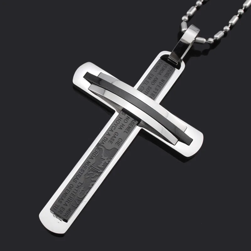 Подвеска ATGO Мужская из нержавеющей стали 316L с крестиком кресточек BP696|chain necklace