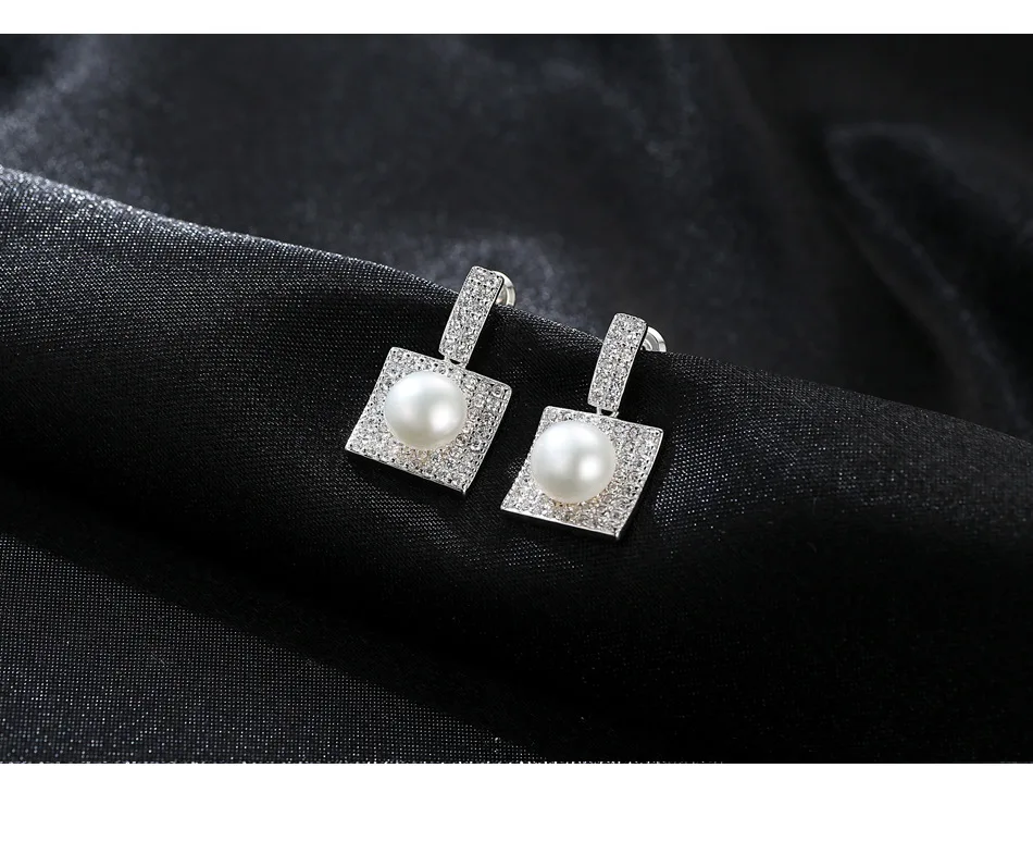 

[MeiBaPJ]Natural Freshwater Pearl Fashion Drop Earrings Real 925 Sterling Silver Fine Charm Jewelry for Women