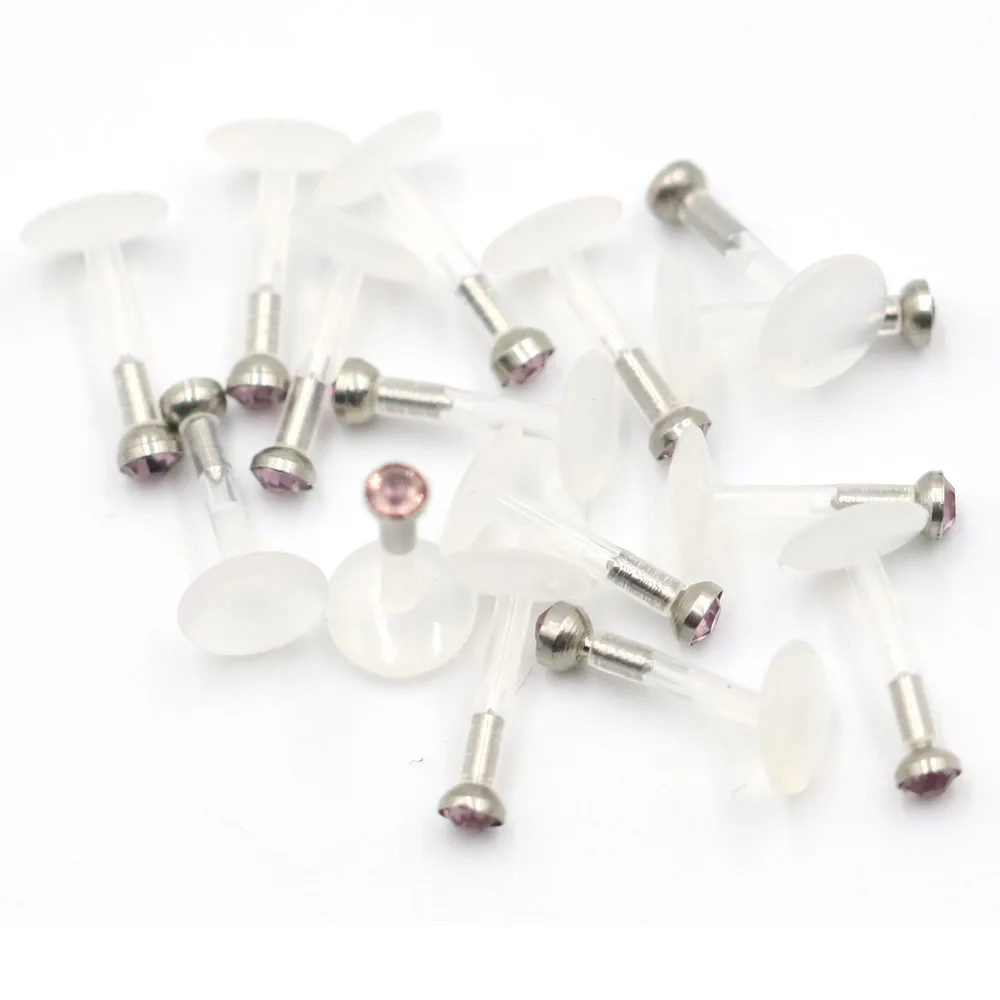 

1pcs Bioplast Flexible Labret Lip Ring Ear Helix Tragus Cartilage Studs Piercing Mixed Color Body Piercing Jewelry