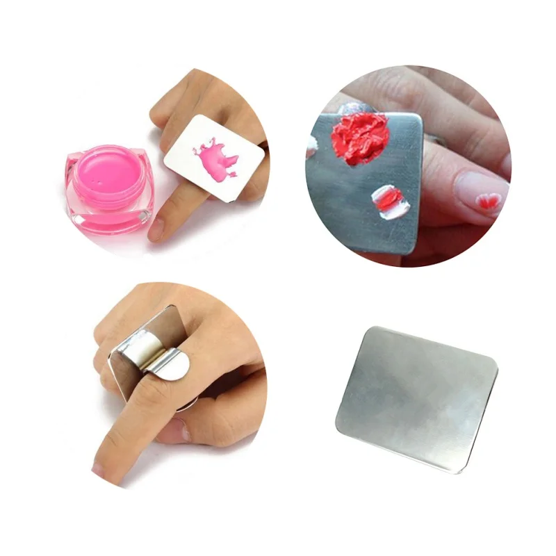 2018 Stainless Steel Palette Ring Nail Art Cosmetic Makeup Gel Mixing