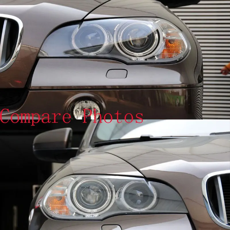 Для BMW x5 объектив абажур спереди головной светильник тени крышка объектива светильник Стекло крышка E70 E71 2008-2013 светильник дом светозащитная бленда объектива