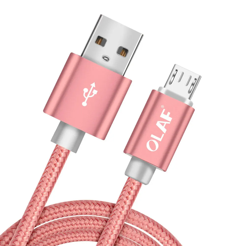 Олаф Быстрая зарядка USB кабели Micro Usb кабель Android мобильный телефон синхронизации данных зарядное устройство кабель для samsung для Xiaomi 1 м/2 м/3 м шнур - Цвет: Rose gold