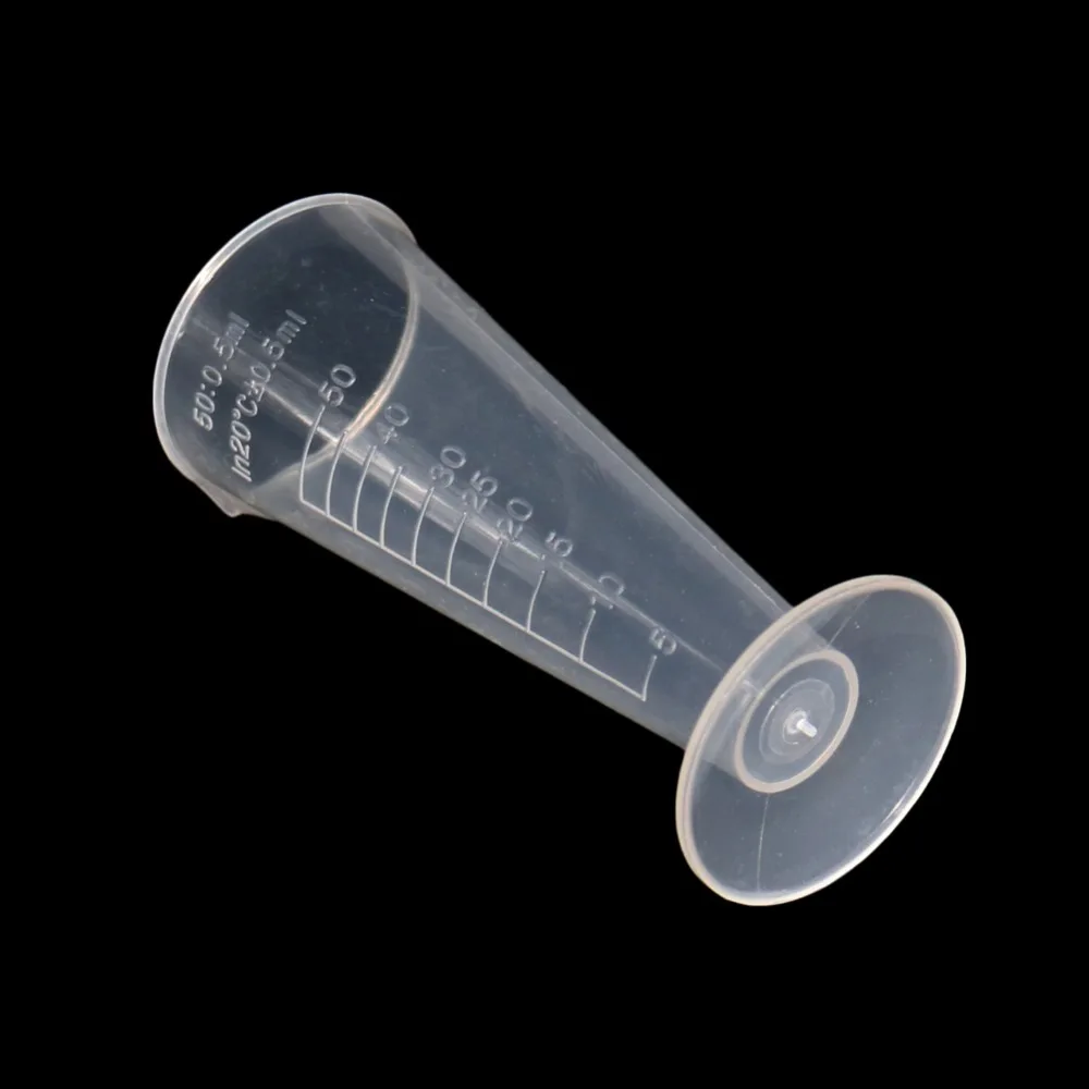 10Pcs 50ml Translucent Plastic Cone Measuring Cylinder Graduated Cylinders Lab Supplies Laboratory Tools School Lab Accessories