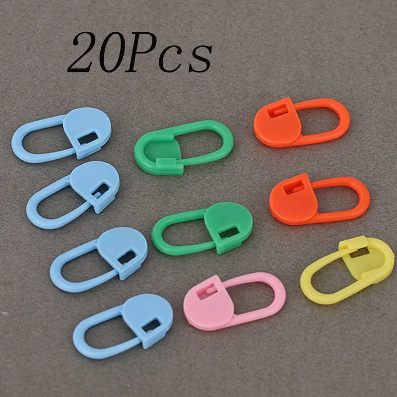 20pcs mix color 20 штук, сделай сам, милый, смешанный, пластиковый, для вязания крючком, фиксирующий стежок, маркер, ткань для шитья, ремесло, для шитья, для вязания, зажимы для дома, офиса, поставка - Цвет: 20pcs mix color