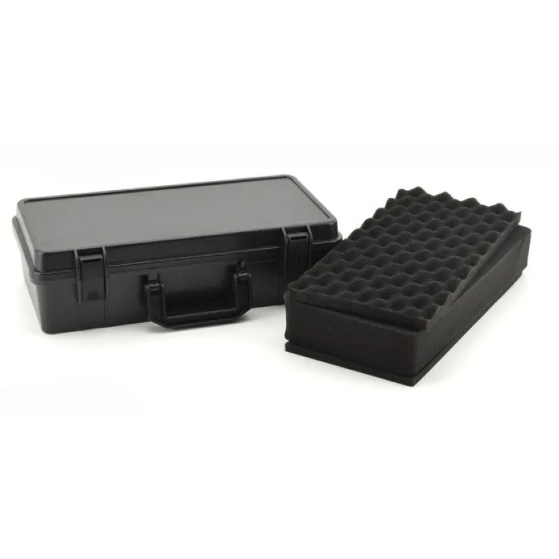 Портативный ящик для инструментов, оборудование для фотосъемки, пластиковый ящик для хранения инструментов с предварительно вырезанной губкой - Цвет: Черный