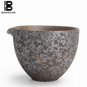 

150ml Creative Vintage Handmade Japanese Gongfu Tea Set Ceramic Coarse Pottery Fair Cup Tea Cup Drinkware Home Dcor Ornament