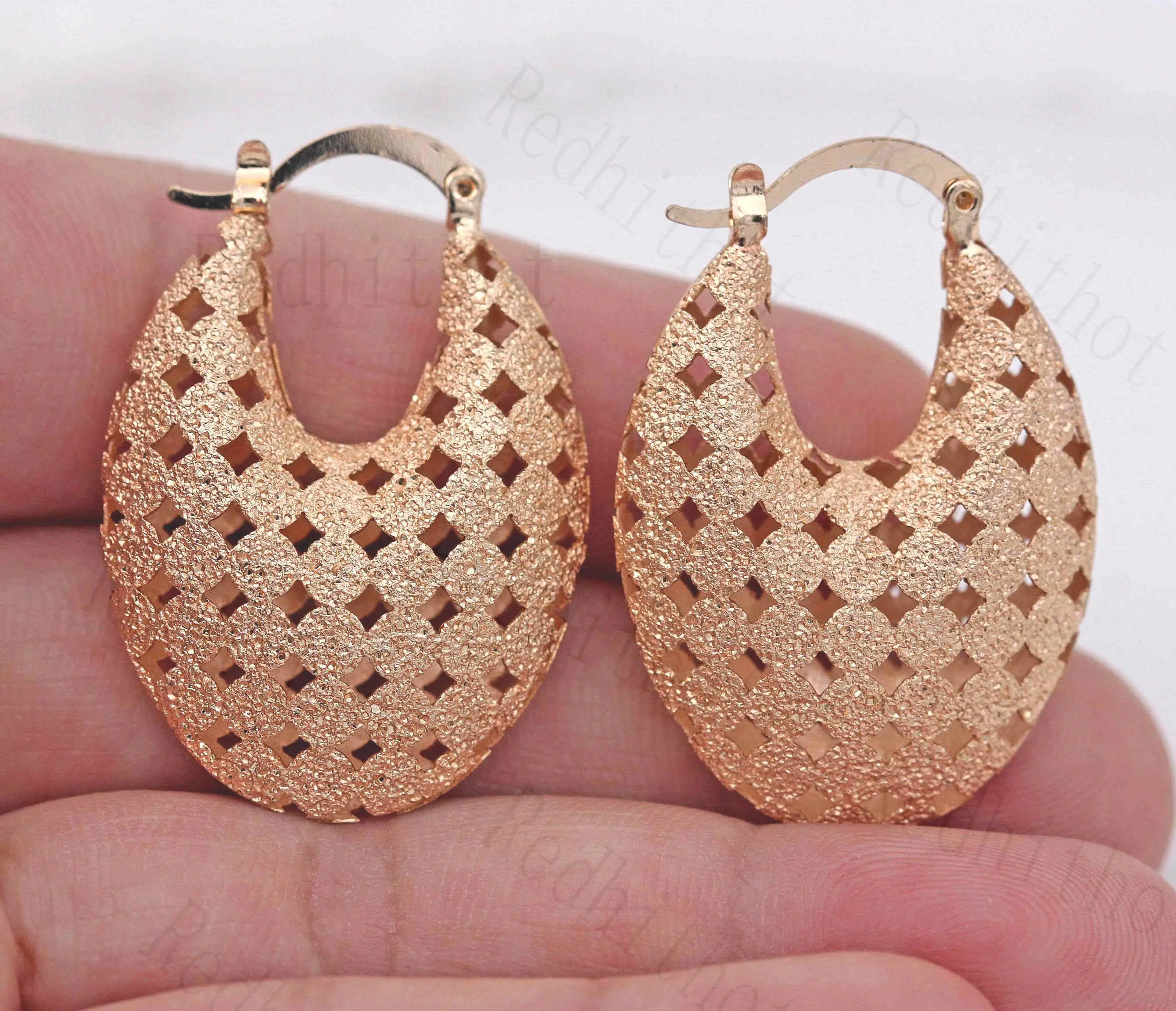 

Bohemian Earrings for Women Gold Plating Hollow Out Waterdrop Earring Circle Shopping Bag Hoop Earrings Trendy Wedding Jewelry