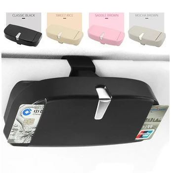 

100% Brand New Original Auto Sun Visor Clip Holder Eyeglasses Case Storage Box Fit For Universal Model Black/Gray/Beige/Pink