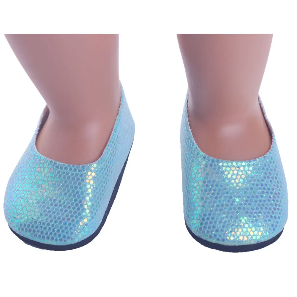 LUCKDOLL 11 разных Цвета 18 дюймов, с круглым вырезом, для девочек туфли с блестками 43 см для ухода за ребенком для мам куклы мини-обувь лучшие