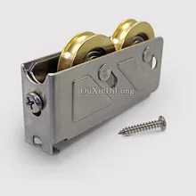 HOT 4PCS/lot 888 Type Aluminum Alloy Door and Window Rollers Pulley Double Brass Wheel Sliding Door&Window Door Wheels Fittings whism 8 pcs lot stainless steel sliding door wheel cabinet nylon wheels hanging wheel parts door rollers door hardware