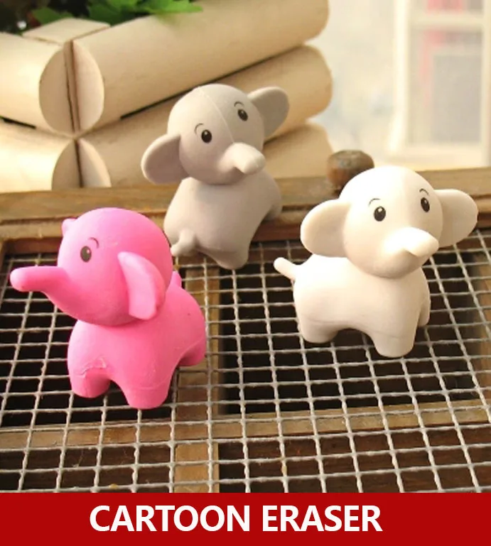 Kawaii animal elephant eraser , cute elephant pencil rubber for school