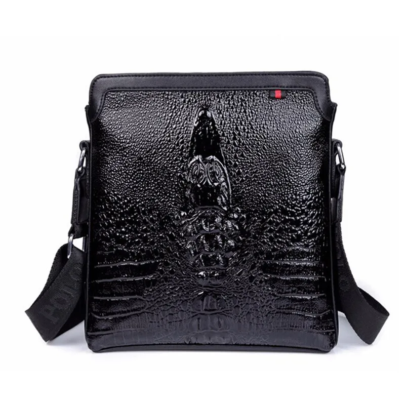 

Genuine European and American Men's Leather Men Messenger Bag Alligator Shoulder Bags Mens Handbag Business Bag High Quality