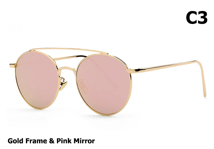 JackJad мода IF ON круглые металлические стильные солнцезащитные очки мужские и женские брендовые дизайнерские цветные зеркальные Винтажные Солнцезащитные очки Oculos De Sol - Цвет линз: C3