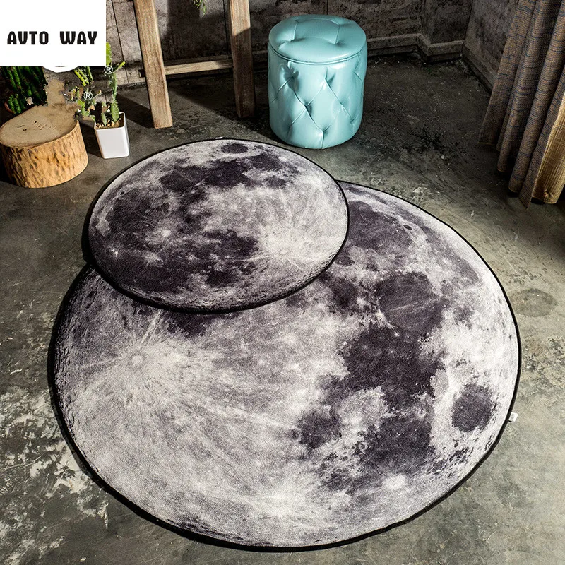

Creative Lunar study round carpet Living room coffee table mats Bedside rug Bedroom computer chair carpet free shipping