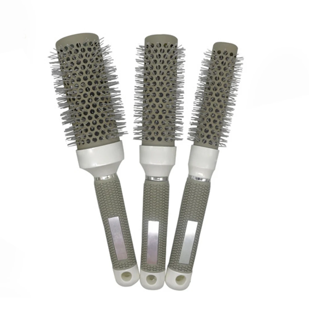Professional Ionic Nano Thermal Ceramic Ionic Round Barrel Comb Stylish Hair Brushin Combs from