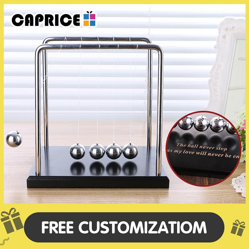 Newton Cradle Balance Ball Steel Newtons Balls маятниковая игрушка Free French graving Physic Science настольная NC