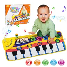 Музыкальный детский коврик для новорожденных, Забавный музыкальный коврик для малышей, развивающий музыкальный коврик для фортепиано, плюшевые погремушки для новорожденных 0-12 месяцев