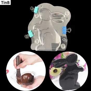 3D Easter Bunny Rabbit Plastic Chocolate Mold Cute Shoe Candy Mold Sugar Paste Mold Cake Decorating