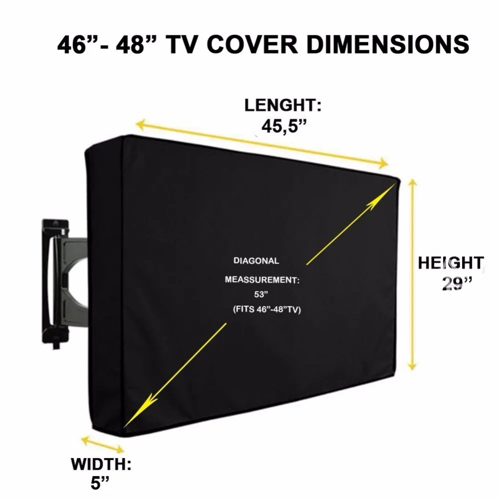 Лидер продаж открытый ТВ крышка воды и пыли более подходит для большинства ТВ Водонепроницаемый открытый телевидение крышка без ТВ 22- 46"