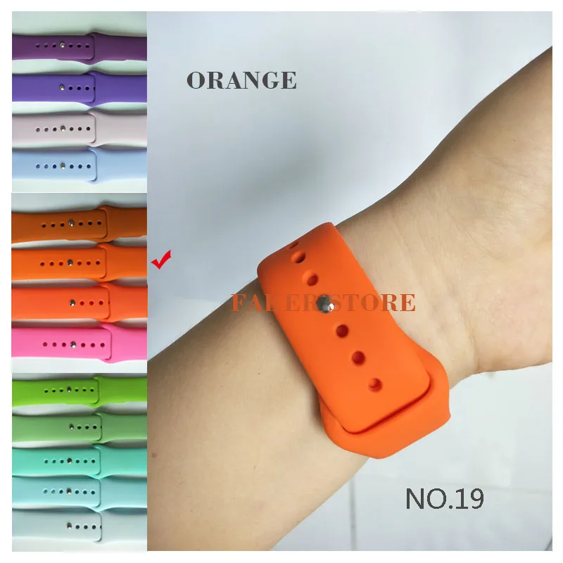 Красочные Мягкие силиконовые для iWatch спортивный ремешок для Apple Watch Series замена ремешок для Apple Watch полосы 42 мм