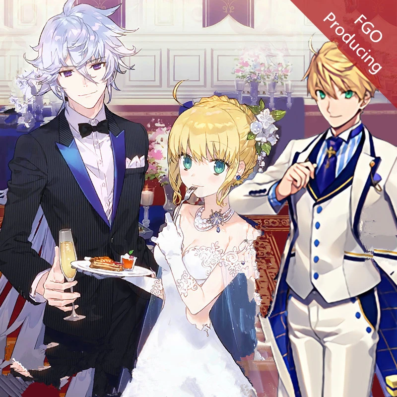 FGO Fate/Grand Order Saber артурия Пендрагон Saber Arthur Pendragon прототип Caster Merlin костюмы для праздника Костюмы Униформа женское платье