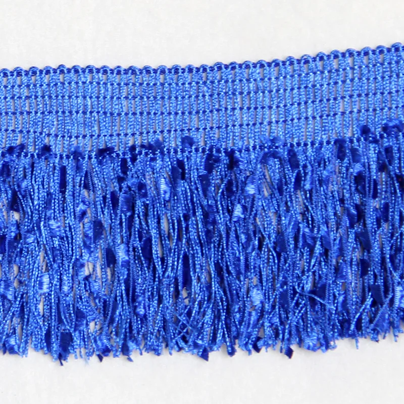 $4.29 1Yard Sapphire Polyester Fringe Trim African Tassel Ribbon Lace Accessory Sewing DIY Latin Dress Garment Curtain Craft Supply
