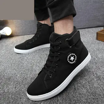 

2019 New Men Vulcanize Shoes Men Spring Autumn Top Fashion Sneakers Lace-up High Style Man Shoes Male comfortable Soft Shoe